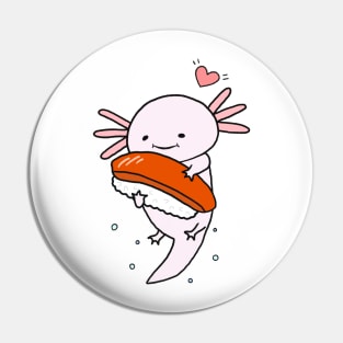 Axolotl and Sushi Cute Kawaii Funny Anime Animal Japanese Art Pin