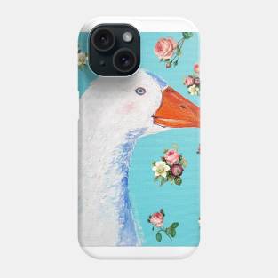 White goose and English roses Phone Case