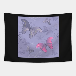 Seamless pattern from butterflies ( Gray ) Tapestry