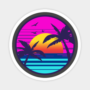 Retro Sunset Magnet