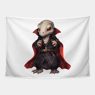 Cartoon Komodo Dragon in Dracula Costume Tapestry