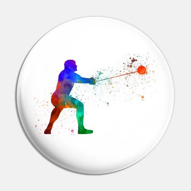 Hammer throw in watercolor Pin by PaulrommerArt