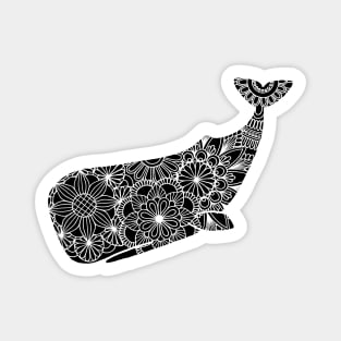 Whale (black and white) Magnet