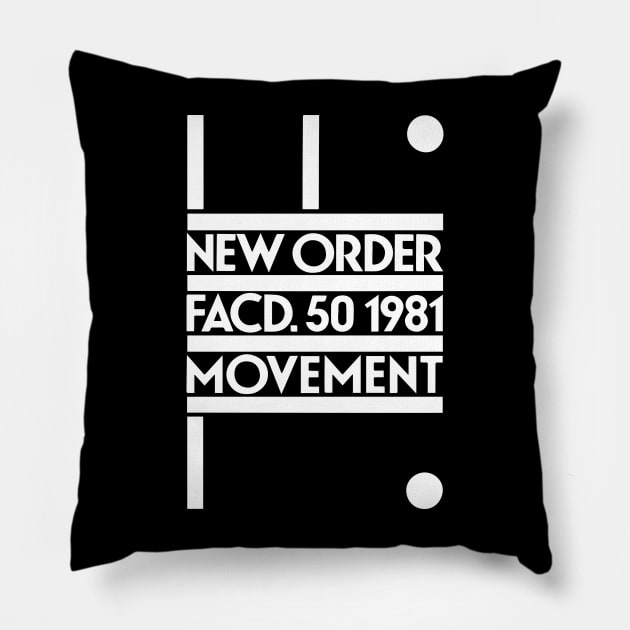 New Order Movement White Pillow by poppersboutique