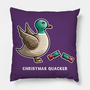 Christmas Quacker Pun Pillow