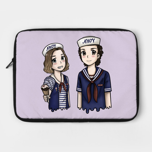 Stranger Things Drawings Easy Robin Ahoy Scoops Ahoy Laptop Case Teepublic teepublic