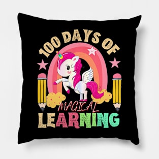 Happy 100Th Day Of School Teacher 100 Days Of Magical Learn Pillow