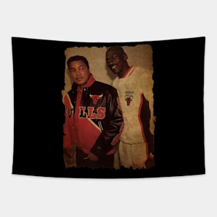 Muhammad Ali with Michael Jordan Vintage Tapestry