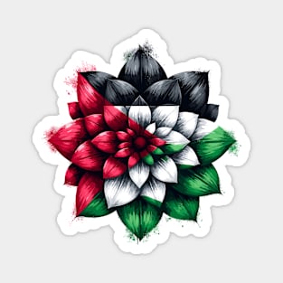 Palestinian Floral Flag Magnet