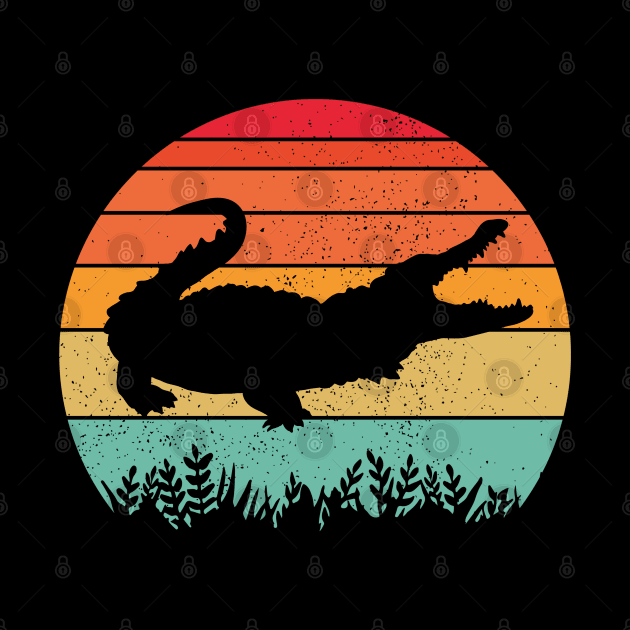 Alligator Retro Sunset by GypsyBluegrassDesigns