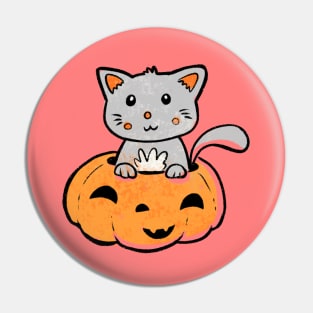 Cat in a Pumpkin Pin