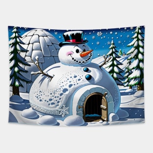 Frosty The Igloo Tapestry