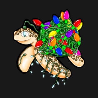 Tangled Christmas light turtle T-Shirt