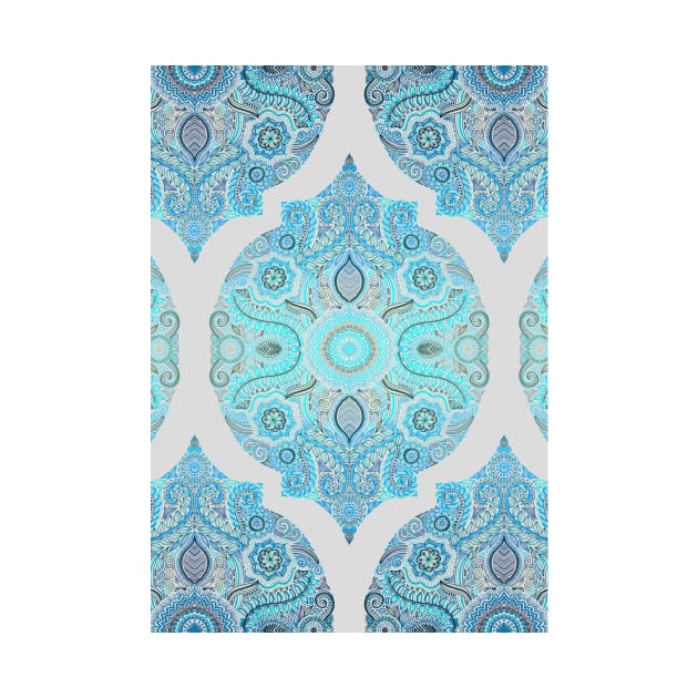 Through Ocean & Sky - turquoise & blue Moroccan pattern by micklyn