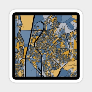 Seville Map Pattern in Blue & Gold Magnet