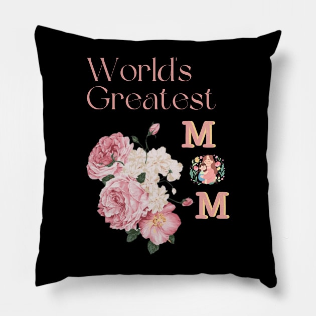 Tribute to Mom - Floral Elegance Pillow by Teeeshirt