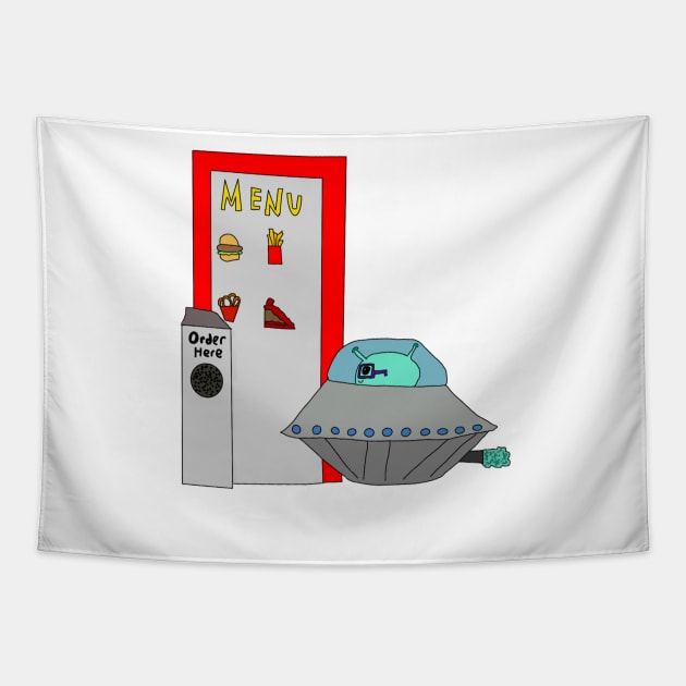 Alien in a Drive Thru Tapestry by Usagicollection