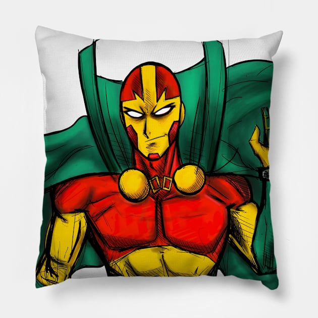 miracle man in sketch from apokolips to the world Pillow by jorge_lebeau