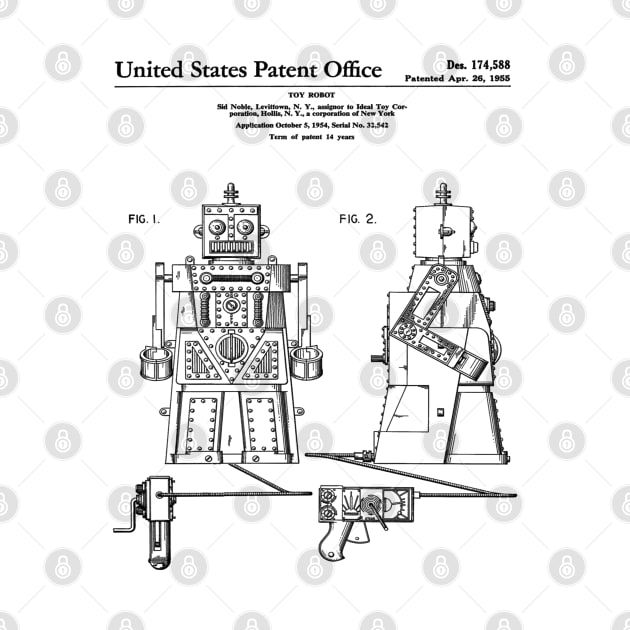 Robert the Robot Toy Patent Black by Luve