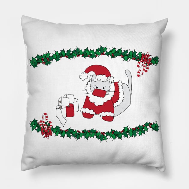 Christmas Corona Cat Pillow by kristinbell