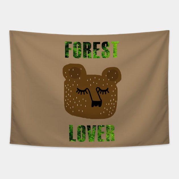 Bear the forest lover illustration Tapestry by LittleForest