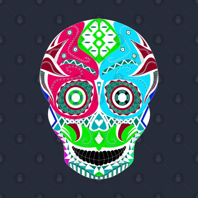 skull in wrestling mask ecopop pattern by jorge_lebeau