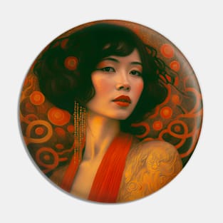 Art Deco Style Woman Pin