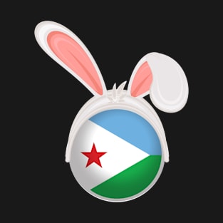 happy easter Djibouti bunny ears flag cute designs T-Shirt