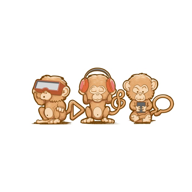 Three Modern Monkeys by wuhuli
