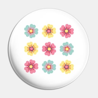 Spring flowers triangle patchwork quilt Pin