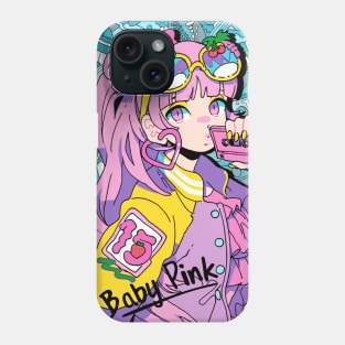Phone Case Pink Girl Cartoon, Cute Cartoon Girl Phone Case