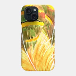 Boho green feather pattern Phone Case