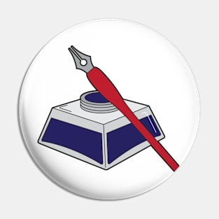 Colorful Pen and Ink Icon Pin