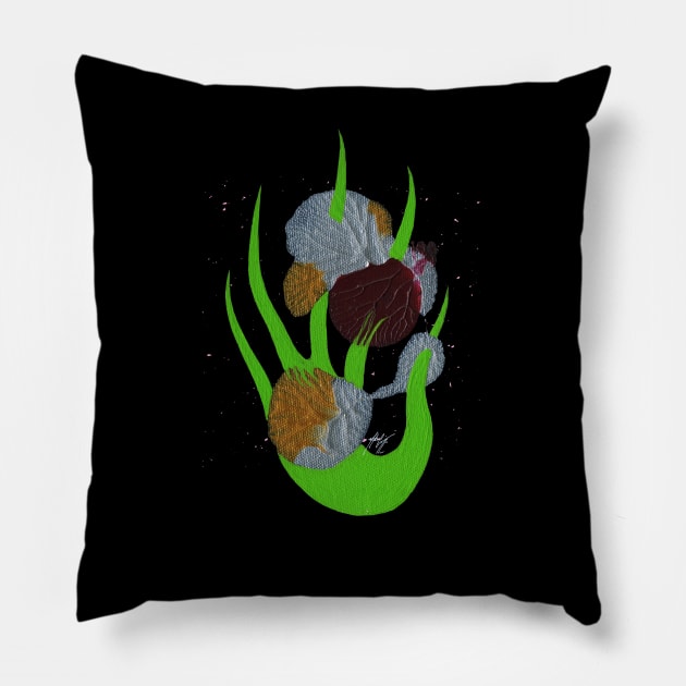 Hand in the Midst of Creation Pillow by MikeCottoArt