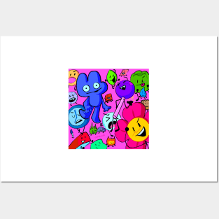 BFDI All Characters (Rainbow) | Art Print