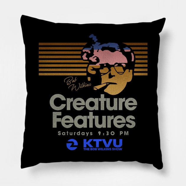 Creature Features w/ Bob Wilkins Pillow by darklordpug