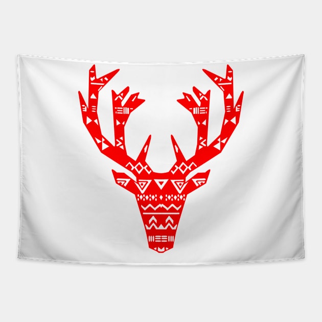 The Elk Adult red Tapestry by wewewopo