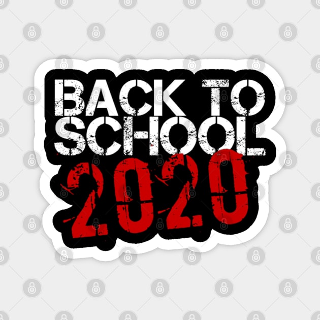 Back to School 2020 white and red typography vintage Magnet by Inspire Enclave