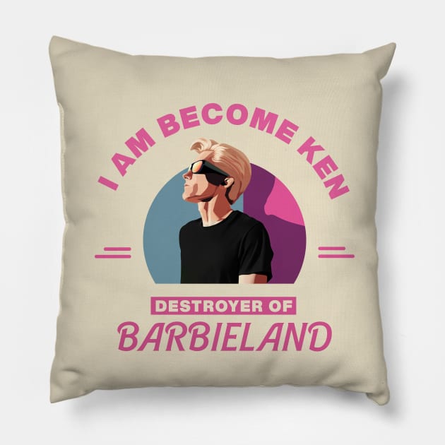 I am become Ken | Barbenheimer Pillow by Retro Travel Design