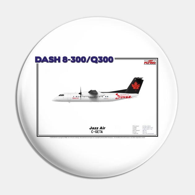 DeHavilland Canada Dash 8-300/Q300 - Jazz Air (Art Print) Pin by TheArtofFlying