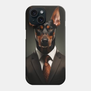 Doberman Pinscher Dog in Suit Phone Case