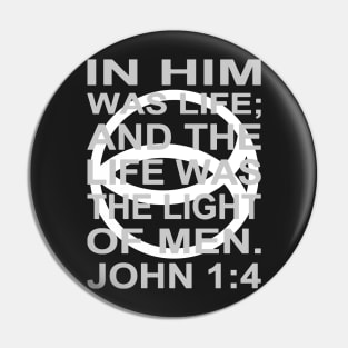 White Ichthys – John 1:4 Pin