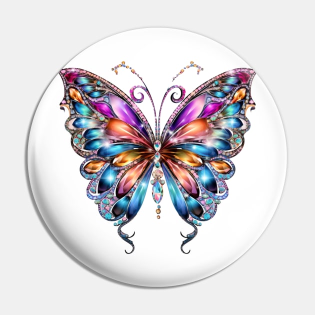 Bejeweled Butterfly #1 Pin by Chromatic Fusion Studio