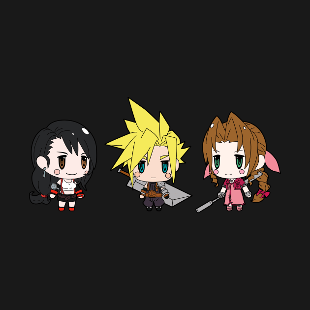 Cute love (Tifa, Cloud, Aerith) by JamesCMarshall