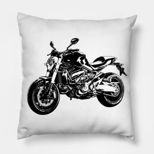 Monster 821 Bike Sketch Art Pillow