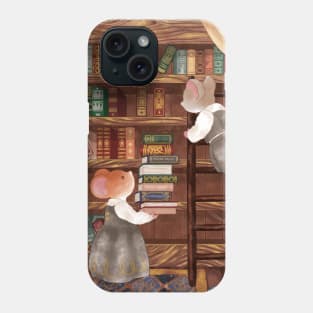 Cottagecore Mice Organizing Dark Academia Library Phone Case