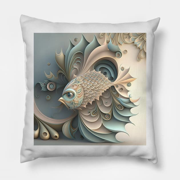 A Fractal Design Featuring A Pastel Fish Pillow by daniel4510