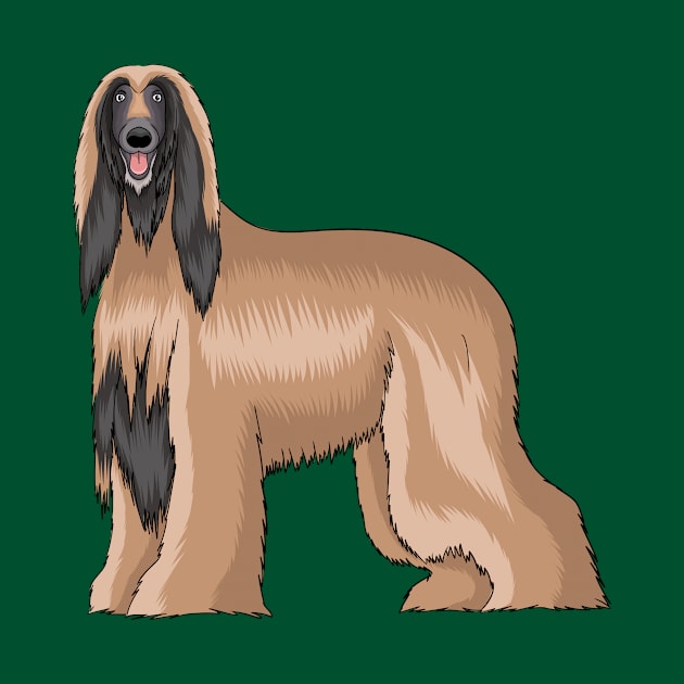 Afghan hound dog cartoon illustration by Cartoons of fun