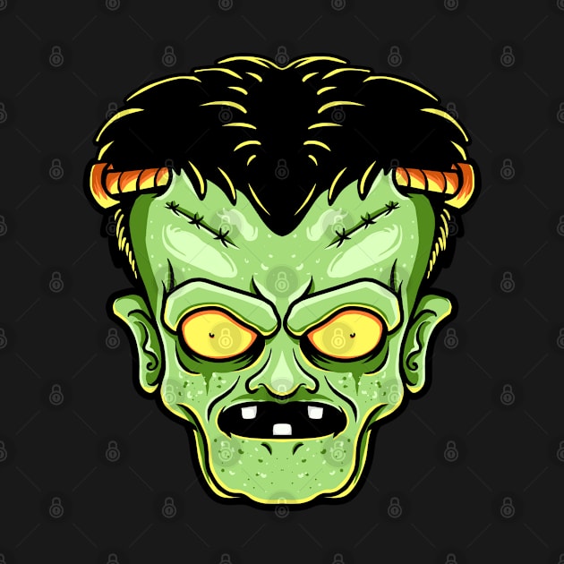 Scary frankenstein head halloween by RichoIrvansyah