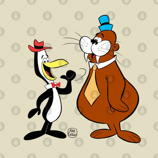 Tennessee Tuxedo and Chumley by markscartoonart62